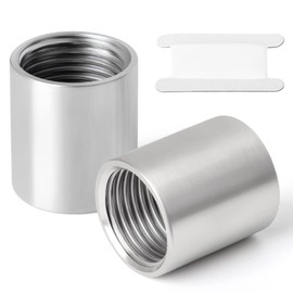 TAISHER 2 Pcs 304 Stainless Steel Cast Pipe Fitting, Coupling, 1/2" x 1/2" BSP Female Threaded, for Water Oill Air Gas