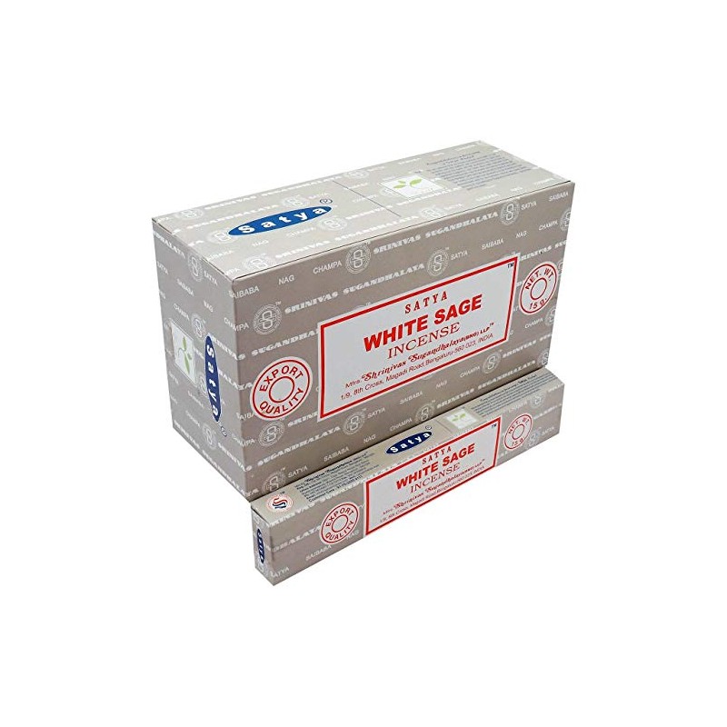 Satya White Sage Incense Sticks 12 Packs of 15g