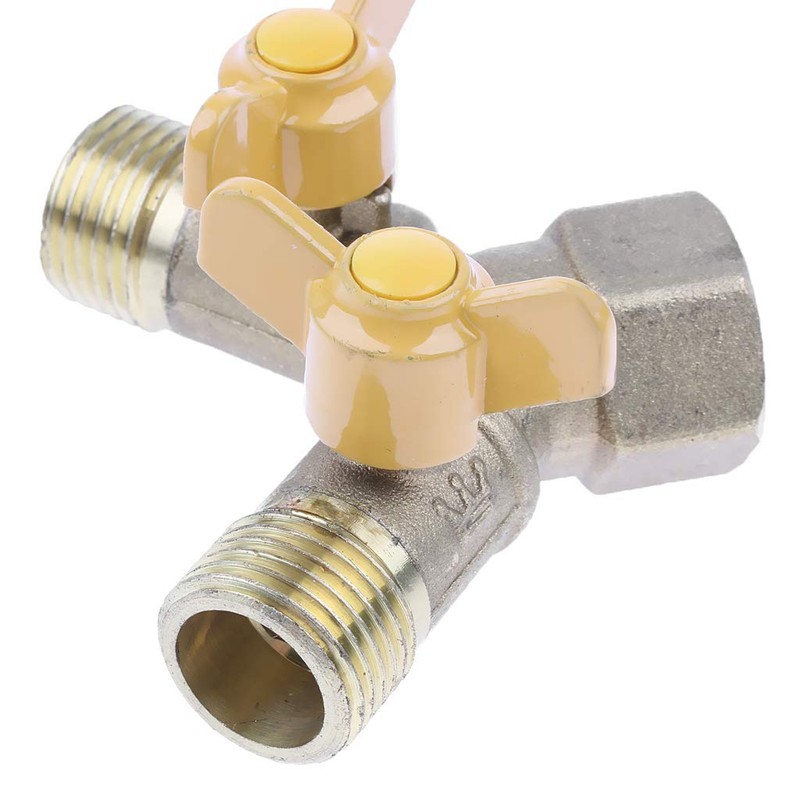 kesoto 1 Pc Brass Two Way Natural Gas Pipe Splitter