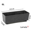 Lamela Rectangular Planter with Elegant Feet, Black Concrete Look Planter