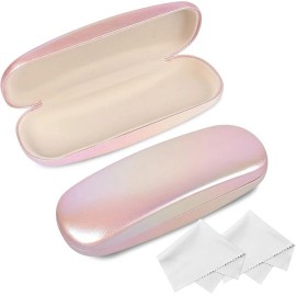Joyberg Glasses Case, 2 Pack Eyeglass Case with Cleaning Cloth, Glasses Case