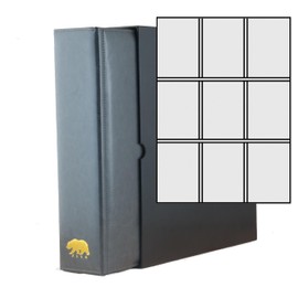 Ursae Minoris Manor Library Deluxe 3 Q-Ring Standard Format Binder for Up to 900 Sports / Trading Cards - Dark Gray with Black Slipcase