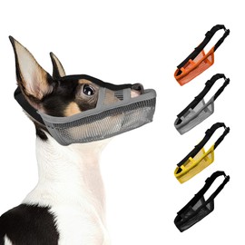 JOYPAWS Soft Dog Muzzle for Small Medium Large Dogs Long Snout Breathable Air Mesh Drinkable Pet Muzzle to Prevent Biting Chewing with Adjustable Straps Anti-Barking Licking (Grey, S)