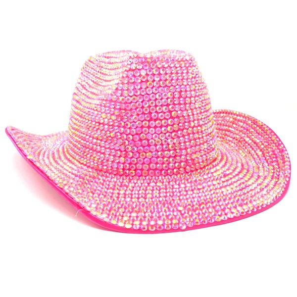 STORM BUY Fully Diamond Rhinestone Sequin Rave Cowboy Hat, Cowgirl