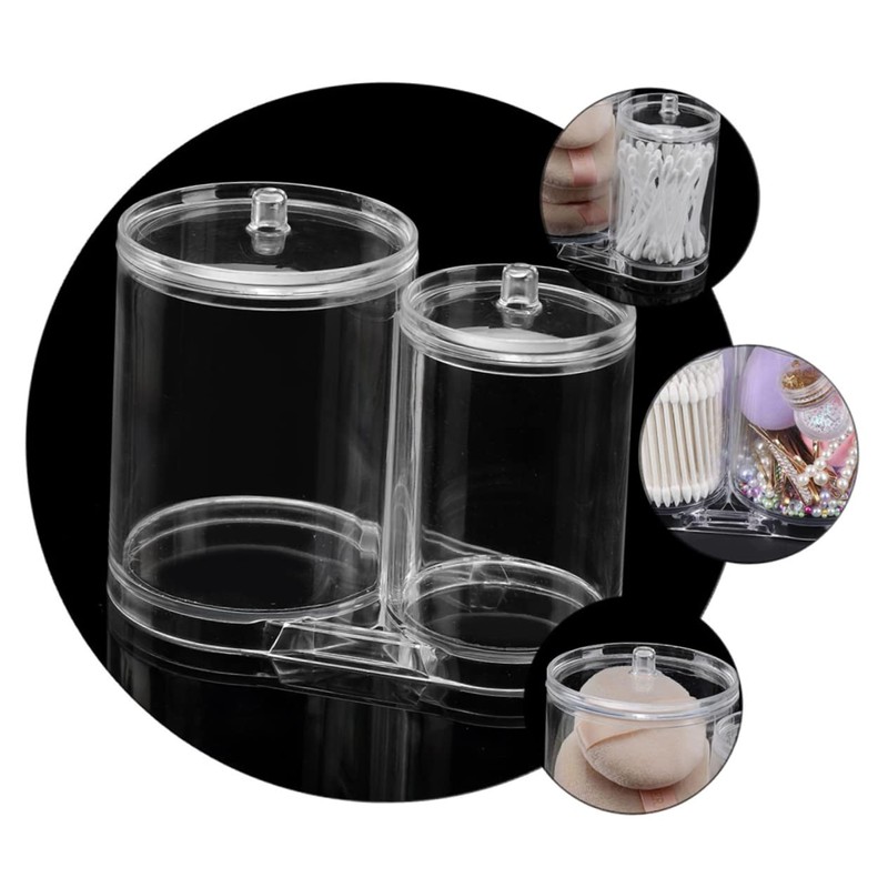 Ciieeo Multifunctional Cotton Pad and Swab Storage Box Lid Organizer