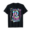 Celebrating 10 Year Of Being Awesome With Tie-dye Graphic T-Shirt