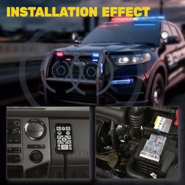 JAMTON 400W 12V 37 Tone Emergency Siren PA System, Slim Speaker Horn with Handheld Remote Control and Microphone for Emergency Vehicles Police Car Firefighter Ambulance ATV UTV SUVs