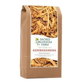 Sacred Blossom Farm Ashwagandha Root, Minimally Processed | 7.6oz Wisconsin-Grown Herbal Tea & Medicinal Herbs | Loose Leaf | Regenerative Farming | Single Source | Withania somnifera