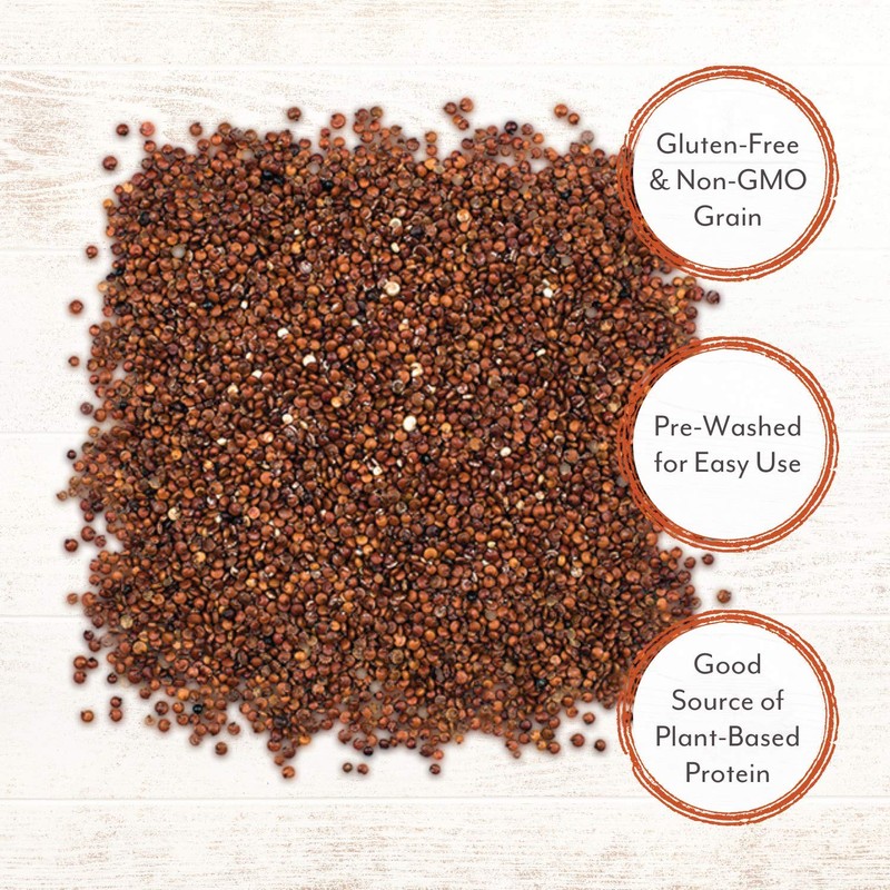 Roland Foods Red Quinoa from Peru, Pre-washed, 5 Lb Bag