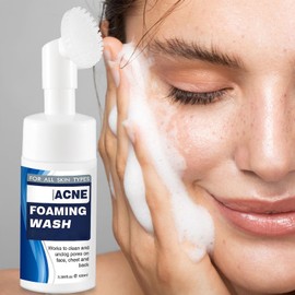 Acne Foam Wash, Gentle Deep Pore Cleansing Face Wash for Women and Men – Mild Foaming Cleanser with Exfoliating Power, Refreshing Facial Wash to Remove Impurities & Unclog Pores