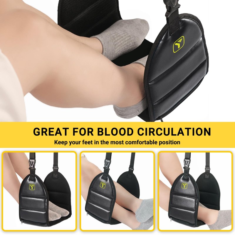 Airplane Foot Rest with Memory Foam Desk Foot Hammock Travel