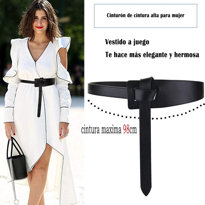GeorgeX Cinturón de Vestir de Moda para Mujer, Jeans Anudados