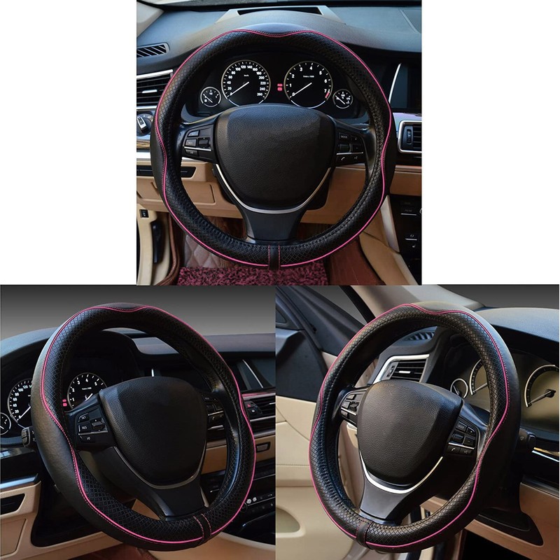 Car Steering Wheel Cover, Anti-Slip, Safety, Soft, Breathable, Heavy Duty,