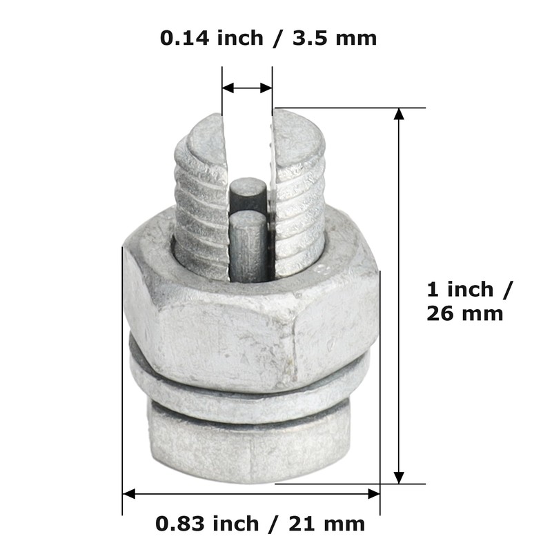 Split Bolts Electrical Fence Connector Wire Join Clamp Split Bolt