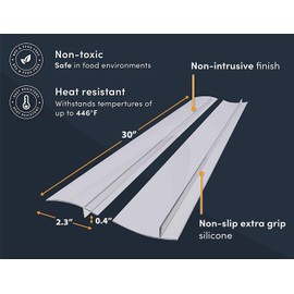 Linda’s Essentials Silicone Stove Gap Covers (2 Pack), Heat Resistant Oven Gap Filler Seals Gaps Between Stovetop and Counter, Easy to Clean Stove Gap Guard (30 Inches, Clear)