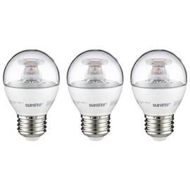 Sunlite G16 LED Dimmable Decorative Globe Vanity Light Bulbs, Clear, 7W (60W Equiv.), 500 Lumens, Medium E26 Base, Mirror Lights for Bedroom and Bathroom, 120V, ETL Listed, 2700K Soft White, 3 Pack