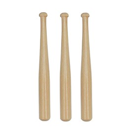 HugeDE 3 Pcs 150mm Mini Baseball Bats Unfinished Small Wooden Bats Wood Baseball Bats Baseball Softball Stand Display with Wooden Ring for Painting DIY Craft Projects
