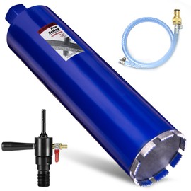 DaduoRi 4" Pro Core Drill Bit with SDS Plus Water Injection Adapter (1-1/4"-7 UNC),14" Depth Upgraded-Welded Wet Core Bits for Concrete with Rebar, Brick,Masonry,Stucco,Mortar (Include Water Hose Kit)