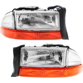 KarParts360: For 2003 DODGE DURANGO Headlight Assembly Pair Driver and Passenger Side w/Bulbs For CH2502122 CH2503122