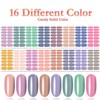 SILPECWEE 224 Pieces 16 Sheets Nail Polish Strips Solid Color