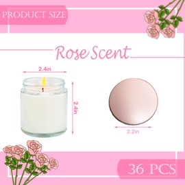 Veiuwa 36 Pcs 4 Oz Mini White Soy Candles,Rose Scented Candles Set,Bulk Aromatherapy Candle,Great Stress Relieving Scented Candle for Girls as a Gift for Birthdays, Weddings and More!