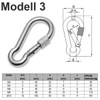 Soul-Cats Carabiner Hook Screw Connector Carabiner Stainless Steel V4A Rustproof