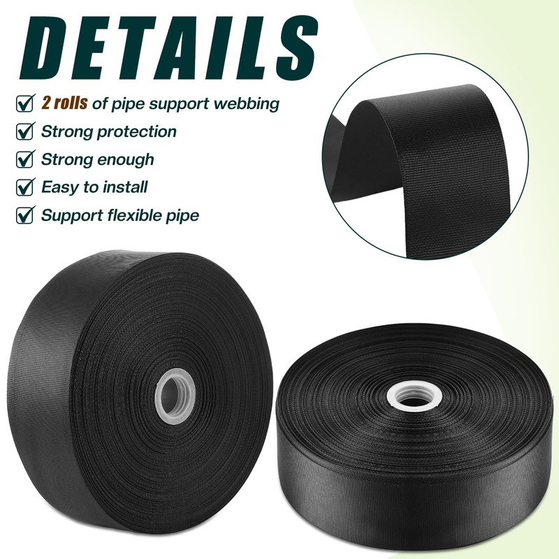 Frienda 2 Rolls Duct Strap Duct Support Webbing Wide Webbing