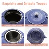 SECHUDO Cast Iron Teapot Tea Kettle with Stainless Steel Infuser