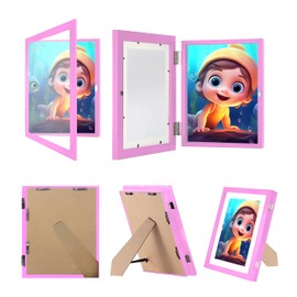 CozyInno Kids Art Frame - Holds 50 Art Pieces, Quick Change Display, Easy Installation, Stylish Home Decor for K-12 Artwork, 8.5x11, Pink