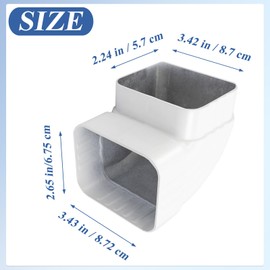 Gutter Elbow 2x3 90 Degree Downspout Elbow Gutter Connector Roofing Gutters Rainwater Drainage 90° Gutter Downspout Extension (Style A, Aluminum, 2x3)