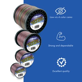 Hi-Seas Quattro Monofilament Line, 4 Camouflage, 12 Pound Test, 1-Pound Spool
