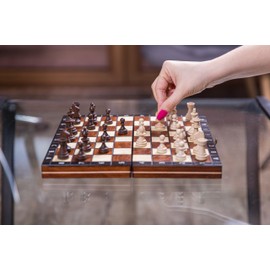 Square Chess Game Magnetic Classic Wooden Chess Figures and Chess Board