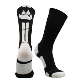 MadSportsStuff Wild Paws Crew Socks (Black/White, Medium)