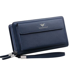 Hana Genuine Leather Second Bag, Clutch Bag, Clutch Type, Second Bag, Men's, Mini Leather, Large Capacity, Double Zipper, Men's Pouch, a-6