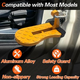 Car Door Step, Safety Hammer Tip with High Destructive Power, Multifunctional & Easy - to - Install Roof Step for Car - Colour: Orange, Size: 2 Pack