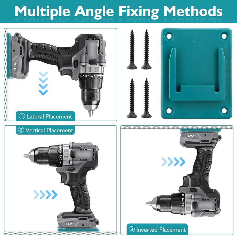 Duronge 8 piece Wall Mount, Drill Power Tools Drill Holder,
