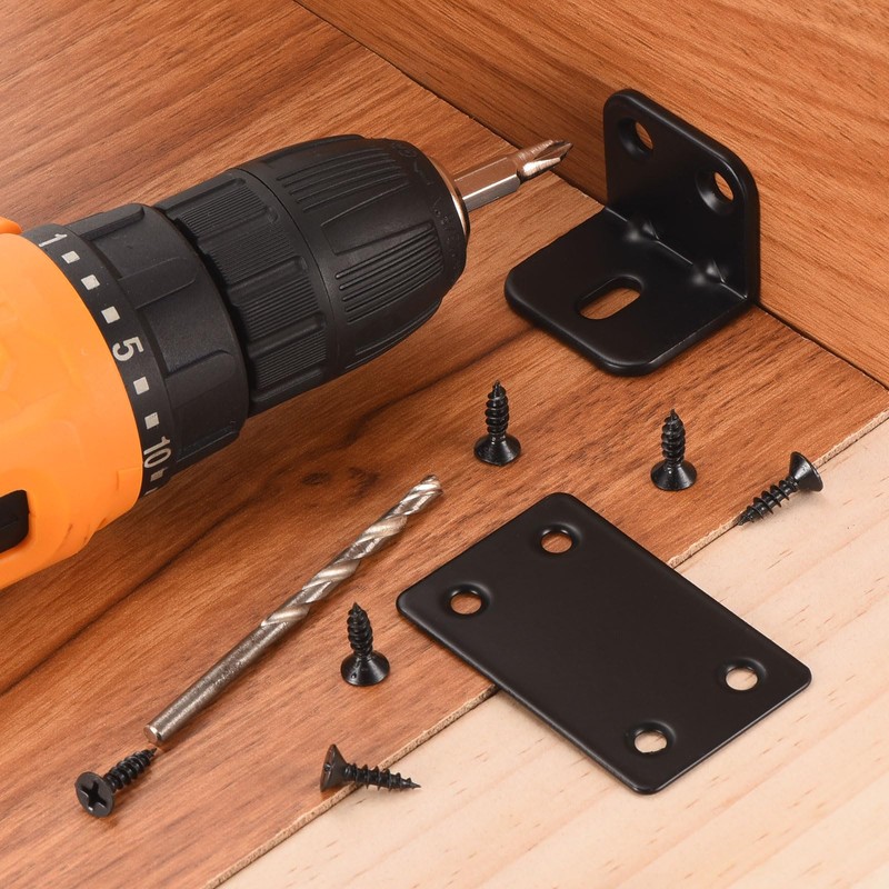 QUARKZMAN 12 Set L-Eckwinkel-Eckstütze Metallwinkelverbinder Winkelhalterung mit Schrauben für Holzregale,