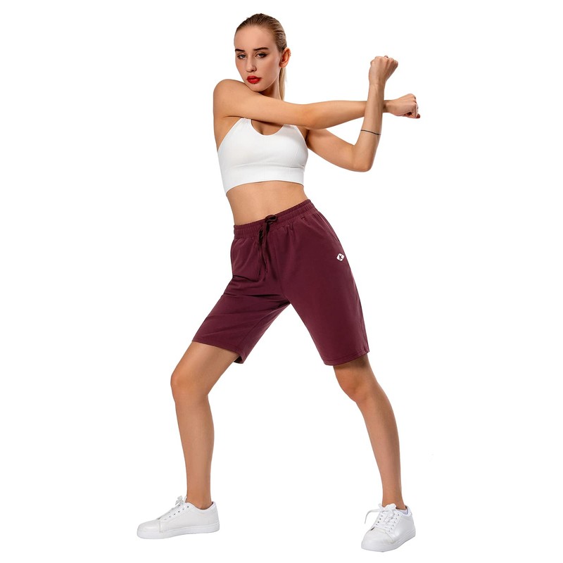 Ksmien Bermudas - Pantalones cortos largos de algodón de 10