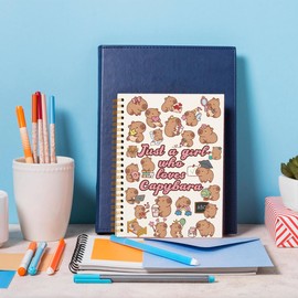 WXHUM Cute Preppy Capybara Spiral Notebook Journal, Capybara Gifts for Women, Just a Girl Who Loves Capybaras Girly Aesthetic Notebooks Journals for Work School Note Taking, 5.5x8.3