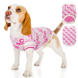 To a turn,Round Neck Pullover Dog Sweater，Pet Sweaters for Dog Boy and Girl,Pet Knit Clothes Suitable for Various Types of Dogs(Pink Group M)