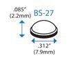 Round Self-Adhesive Rubber Bumper Feet, Stops, and Spacers .312" inches