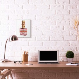 Stupell Industries Makeup Nail Polish Pink Gold Snake Fashion, Design by Artist Ziwei Li Wall Art, 10 x 15, Wood Plaque