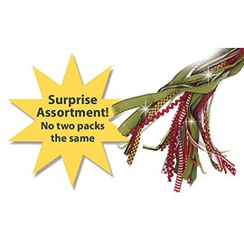 Christmas Ribbons - Assorted Ribbon for Crafts Fabric Ribbon Assortment Variety Pack Holiday Trim Bulk Scraps Bundle 30 Yards