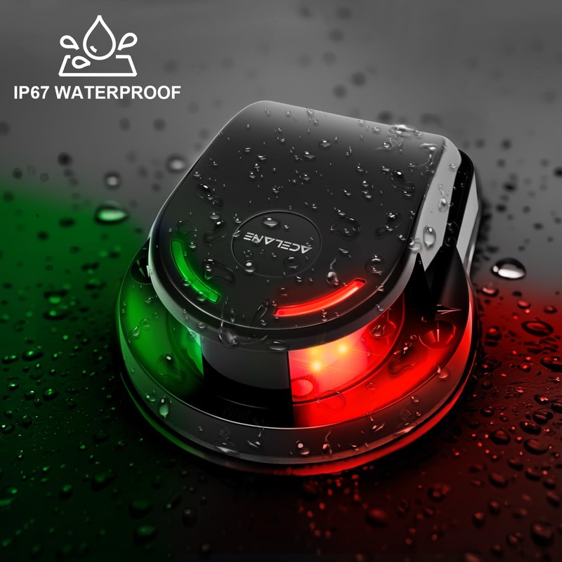 Acelane Boat Navigation Lights, Waterproof Navigation Lights for Boats Red