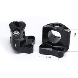 PROCNC 7/8" 22mm Standard Motorcycle Handlebar Riser Clamp Handlebar Riser Mounting Kit Fit for Haojue DR300 Suzuk-i GSX-S300 (Black)