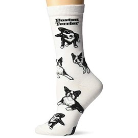 For Bare Feet Women's FBF Originals Novelty Dog Socks, Boston Terrier Poses, Medium