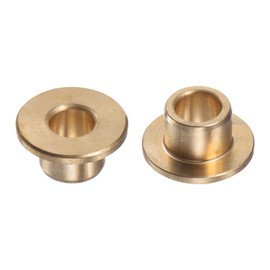 QUARKZMAN Flange Bearing Sleeve 8 mm Bore 12 mm OD 10 mm Length 2 mm Flange Thickness Bronze Bushing Self-Lubricating Bushing Sleeve for Industrial Systems Pack of 2