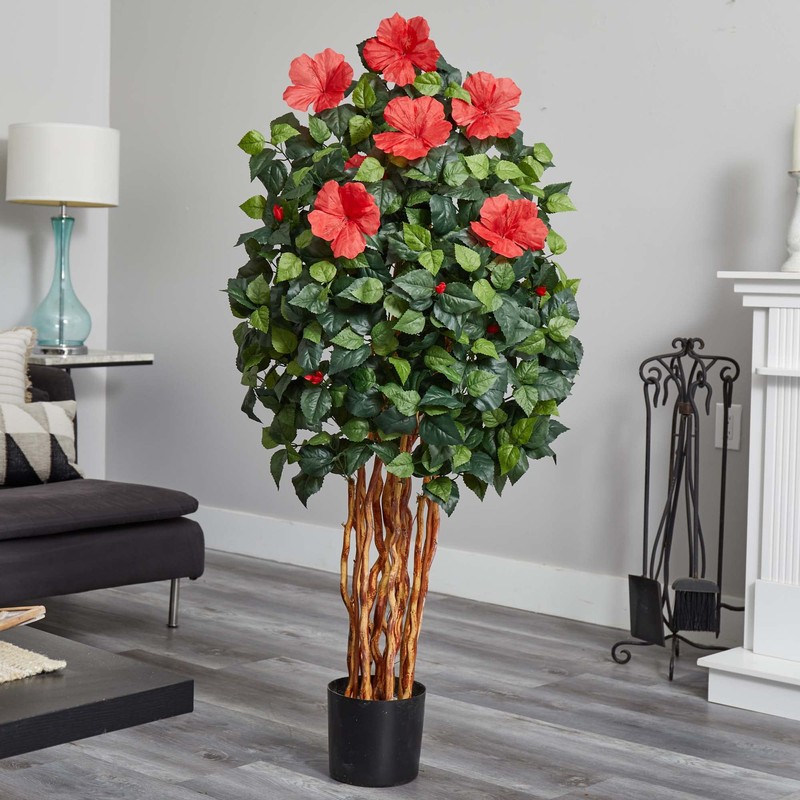 Nearly Natural 5ft. Hibiscus Artificial Tree