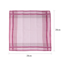 Houlife 100% 60S Combed Cotton Striped Checked Handkerchief with Assorted Color Elegant Hankie for Women Ladies, 11×11"