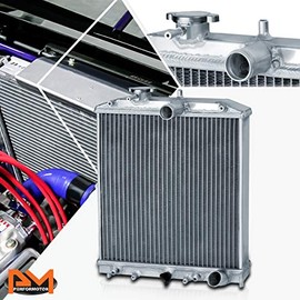 2-Row Aluminum Core Racing Radiator Compatible with 92-00 Honda Civic/Acura Integra 94-01 MT/AT